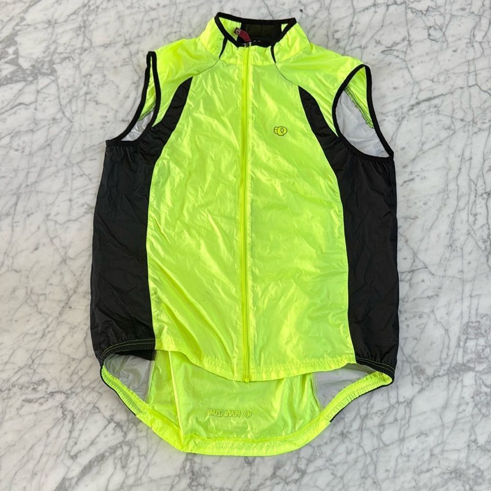 PEARL IZUMI Full Zip Reflective Sleeveless Cycling Vest Yellow Men’s Sz L